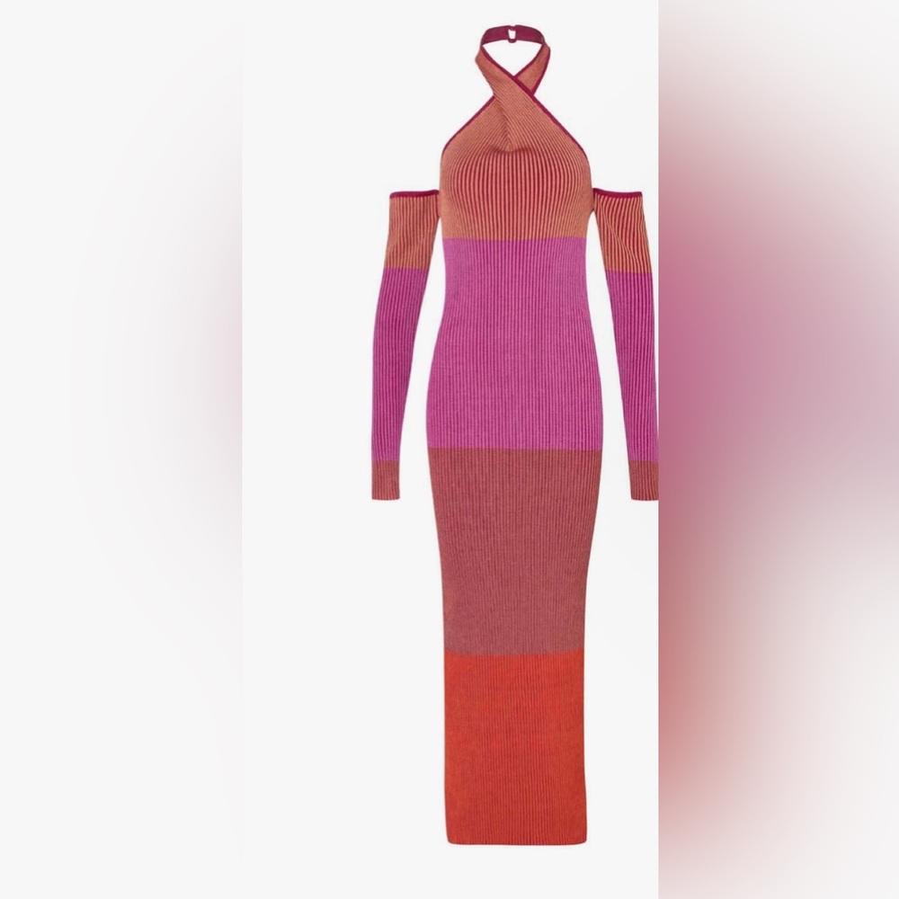 Baobab Collection Pink and Red Long Sleeve Dress
